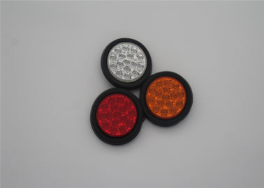 4inch colores blancos ambarinos rojos de la cubierta de goma de la luz de la cola del camión de la forma redonda 24V LED